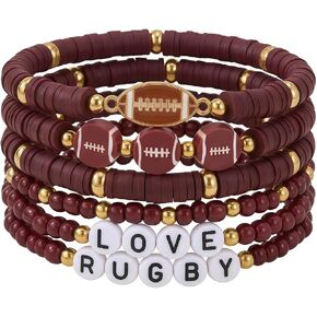 Soccer Bracelets-2026 World Cup Watch Party Favors for Women - Multi-Sport Stretch Beaded Bracelets, 5-6 Pack Set for Moms, Girls & Team Fans, Game Day Accessories in Saudi Arabia