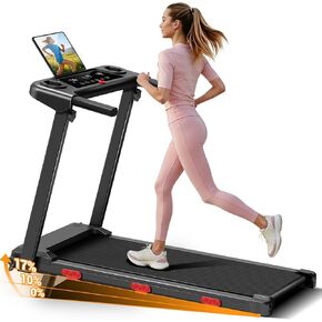 17% Incline Folding Treadmill for Home, 3.0HP Quiet Walking Pad with Handlebars, 350 LBS Capacity Compact Running Machine with 3 LED Displays and Shock Absorbers for Small Spaces in Saudi Arabia