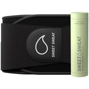 Sports Research® Premium Sweat Enahancing Fitness Pack - Sweet Sweat Waist Trimmer Pro Series (M-L/Black) & Workout Enhancer Gel Stick (Citrus Mint, 6.4oz) in Saudi Arabia