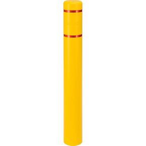 Global Industrial Reflective Bollard Sleeve, 6" Dia. x 52"H, Yellow with Red Tape in Kuwait