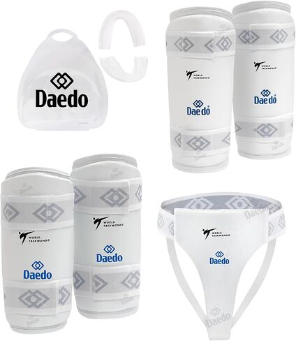 Daedo WT Approved Taekwondo Sparring Gear Set of 4 for Women with Shin Forearm Groin and Mouth Guard in Kuwait