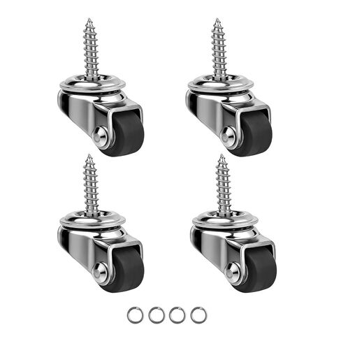 4 Pack Mini Stem Caster Wheels, 1/2 Inch M4 Screw Stem Swivel Casters, Low Profile Rubber Small Screw Wheels for Furniture, Table Shelf, Wooden Storage Boxes/Bins, DIY Projects in Kuwait