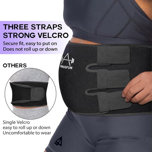 VIMUSFUN حزام تشذيب الخصر للرجال، حزام العرق، مدرب الخصر للنساء، الجزء السفلي من البطن، دهون البطن، يلتف المعدة، مدربي النفايات، دعم منخفض الظهر، صغير/متوسط/كبير/مقاس كبير أسود in Kuwait