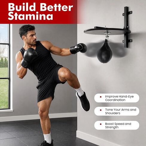 Adjustable Speed Bag Platform, 23.6" Platform, Heavy Duty Wall Mount, Low Vibration, for Boxing & MMA/Home/Gym/Training in Kuwait