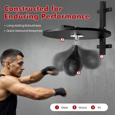 Adjustable Speed Bag Platform, 23.6" Platform, Heavy Duty Wall Mount, Low Vibration, for Boxing & MMA/Home/Gym/Training in Kuwait