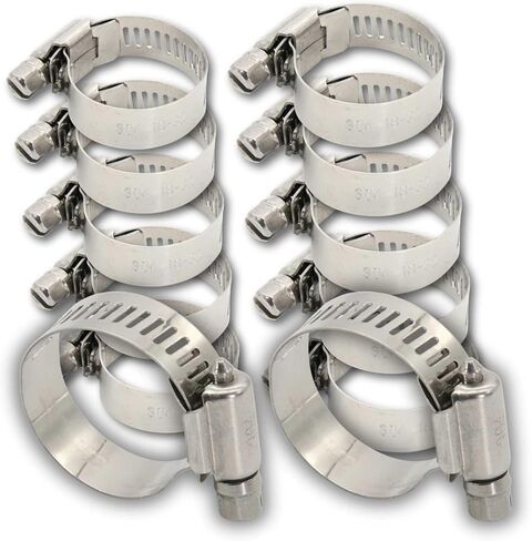 ganador 12-pack خرطوم المشابك الفولاذ المقاوم للصدأ 13mm-19mm - 1/2 "- 3/4"، الإعداد العالمي مع معدات دودة لحمام السباحة، السيارات، السباكة الميكانيكية للأغراض العامة in Kuwait