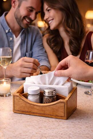 حامل مناديل خشبي، موزع مناديل طاولة من الخشب الصلب، علبة مناديل ورقية ريفية للمطبخ وتناول الطعام والمطاعم وديكور طاولة البار in Kuwait