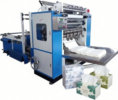 Fully Automatic Napkin Machine & Paper Napkin Making Equipment | Full Automatic Facial Tissue Paper Production Line with Napkin Folding and Packing Machine for Square Tissues in Kuwait