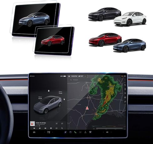 2025 طراز Y واقي شاشة غير لامع مصمم لـ 2026 2025 Tesla Model Y Juniper Screen Protector 15.4 بوصة الأمامية و 8 بوصات الشاشة اللمسة الخلفية - الزجاج المقسى المضاد للبصمات/الوهج in Kuwait