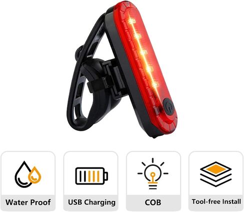 2 حزمة من مصابيح خلفية الدراجة، إضاءة خلفية قابلة لإعادة الشحن عبر USB، سهلة التركيب للدراجة، مقاومة للماء IP44، 4 أوضاع LED للدراجة الخلفية للبالغين والأطفال والرجال والنساء على الطرق الجبلية الصحراوية in Kuwait