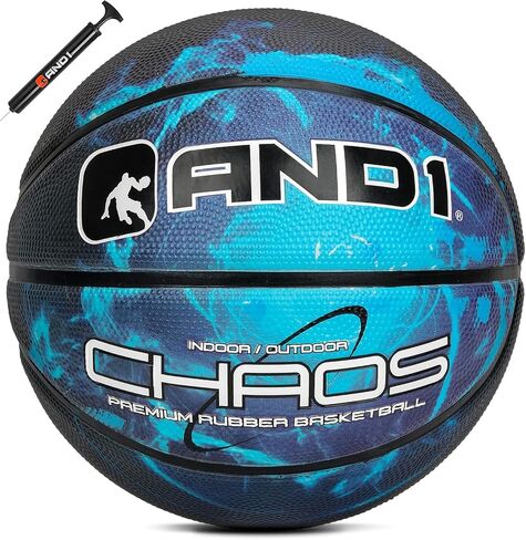 AND1 Chaos Basketball: Official Regulation Size 7 (29.5 inches) Rubber Basketball - Deep Channel Construction Streetball, Made for Indoor Outdoor Basketball Games in Kuwait