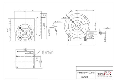 BT154 Cast Iron 56C 50:1 Worm Gear Speed Reducer Shaft Left in Kuwait