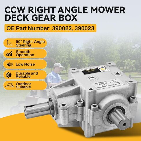 390022 Right Angle CCW Gearbox Compatible with Grasshopper Lawn Mower 9644 9648 9652 9661 1999-2003, 9852 9861 2000-2003, Heavy Duty Mower Deck Gear Box 390023 in Kuwait