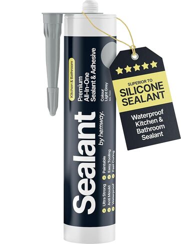 Anthracite Gray Kitchen & Bathroom Sealant & Adhesive Hybrid Polymer | Superior to Silicone Caulk Sealant | Waterproof, Paintable, Dark Gray | Ideal for Around Bathtub, Shower, Kitchen - 300ml 1 Pack in Kuwait