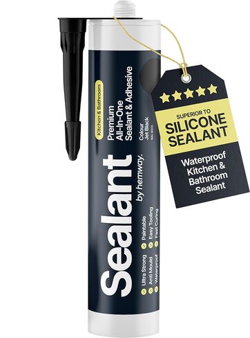 Anthracite Gray Kitchen & Bathroom Sealant & Adhesive Hybrid Polymer | Superior to Silicone Caulk Sealant | Waterproof, Paintable, Dark Gray | Ideal for Around Bathtub, Shower, Kitchen - 300ml 1 Pack in Kuwait
