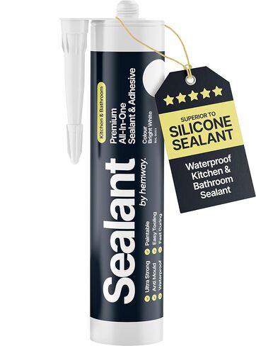 Anthracite Gray Kitchen & Bathroom Sealant & Adhesive Hybrid Polymer | Superior to Silicone Caulk Sealant | Waterproof, Paintable, Dark Gray | Ideal for Around Bathtub, Shower, Kitchen - 300ml 1 Pack in Kuwait