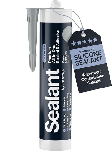 Anthracite Gray Kitchen & Bathroom Sealant & Adhesive Hybrid Polymer | Superior to Silicone Caulk Sealant | Waterproof, Paintable, Dark Gray | Ideal for Around Bathtub, Shower, Kitchen - 300ml 1 Pack in Kuwait