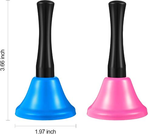 24 Pieces Metal Steel Hand Bell Call Service Colorful Note Musical Instruments Handbell with Black Wooden Handles for School Dinner Calling Decor, 8 Colors (1.97'' in Dia) in Saudi Arabia