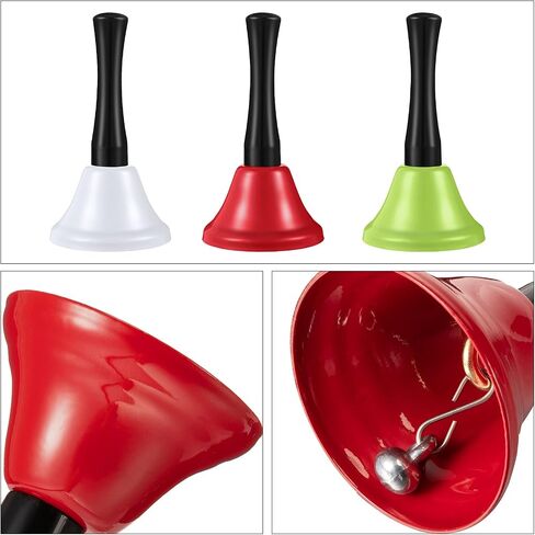 24 Pieces Metal Steel Hand Bell Call Service Colorful Note Musical Instruments Handbell with Black Wooden Handles for School Dinner Calling Decor, 8 Colors (1.97'' in Dia) in Saudi Arabia