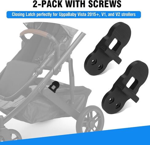 Replacement Closing Latch for UppaBaby Vista V1 & V2 2015+,Secures Stroller in Closed Position,Hinge Latch Compatible with UpperBaby Vista V1 & V2 Strollers,（Black） 2-Pack Includes 4 Screws in Kuwait