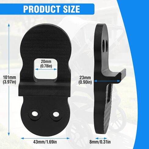 Replacement Closing Latch for UppaBaby Vista V1 & V2 2015+,Secures Stroller in Closed Position,Hinge Latch Compatible with UpperBaby Vista V1 & V2 Strollers,（Black） 2-Pack Includes 4 Screws in Kuwait