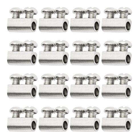 16Pcs Stainless Steel Wire Rope Cable Clamps, Double Hole Adjustable Cable Clamp Fastener for Wire Rope Applications(3.0mm Wire Holes) in Kuwait