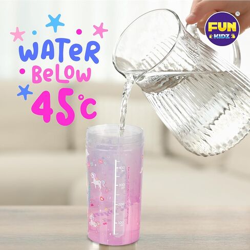 3 Packs Girl Designs 17oz Kids Water Bottle, Total My Style Spout Cover and Carry Handle Designed Lid Leak Proof BPA Free for Girls Ages 3+ Dishwasher Safe for Sports School Travel with Silicone Straw in Kuwait