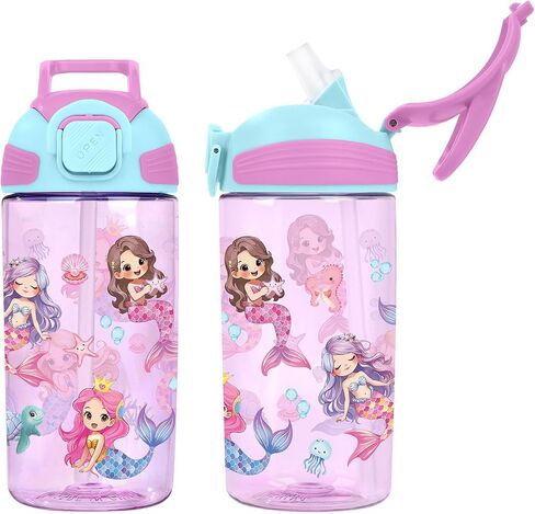 Kids Water Bottle with Straw BPA Free Kids Plastic Bottle for School Travel in Kuwait