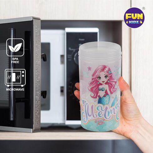 3 Packs Girl Designs 17oz Kids Water Bottle, Total My Style Spout Cover and Carry Handle Designed Lid Leak Proof BPA Free for Girls Ages 3+ Dishwasher Safe for Sports School Travel with Silicone Straw in Kuwait