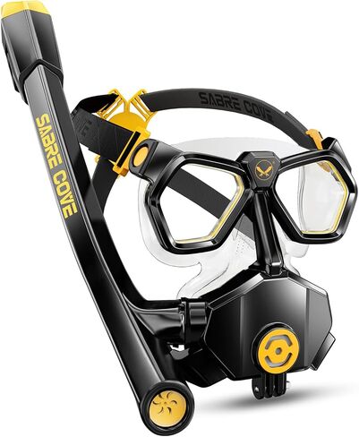Full Face Snorkel Mask for Adults Teen, Snorkel Mask with Ear Equalization, Quick Release Anti-Leak and Anti-Fog with Mesh Bag for Snorkels, Portable Snorkeling Gear with Detachable Camera Mount in Saudi Arabia