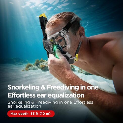 Full Face Snorkel Mask for Adults Teen, Snorkel Mask with Ear Equalization, Quick Release Anti-Leak and Anti-Fog with Mesh Bag for Snorkels, Portable Snorkeling Gear with Detachable Camera Mount in Saudi Arabia