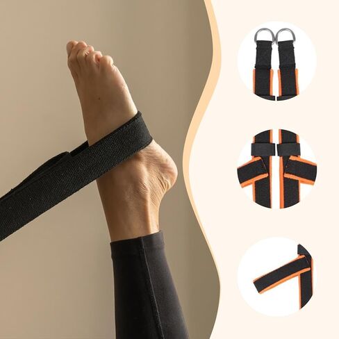 1 Pair of Pilates Y-Ankle Straps with Locking Function, Versatile Accessory, Lightweight, for Pilates Equipment, Adjustable, Non-Slip in Kuwait