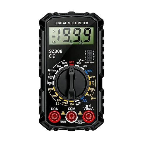 SZ308 مقياس التيار الرقمي المتعدد الجهد المقاومة الخلفية LCD اختبار كهربائي متر موجة D7N7 (أسود) in Kuwait