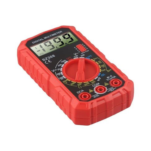 أداة اختبار كهربائية متعددة Sz308، شاشة LCD، جهاز قياس الجهد، معدات اختبار كهربائية متعددة (أحمر) in Kuwait
