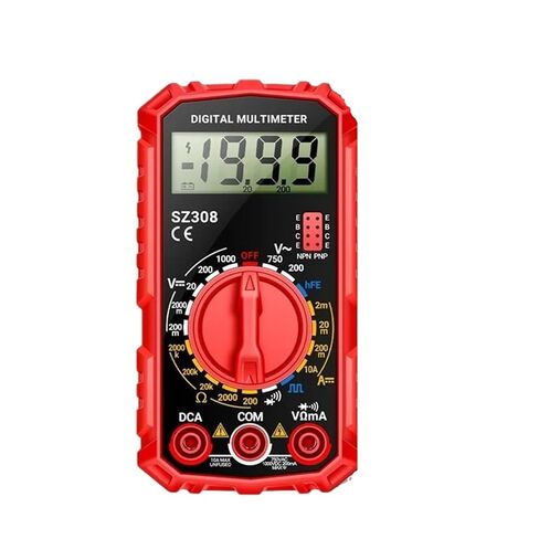 SZ308 متعدد LCD التيار المتناوب/تيار مستمر متر الحالي الرقمية الخلفية مربع موجة اختبار الجهد المقاومة متر كهربائي (SZ308 الأحمر) in Kuwait