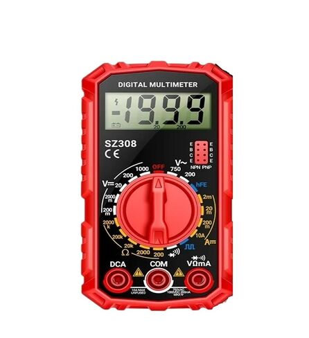 SZ308 مقياس رقمي متعدد الجهد الكهربائي، مقياس التيار المتردد/تيار مستمر، كهربائي LCD الخلفية، اختبار موجة مربعة أوم (SZ308 أسود) in Kuwait