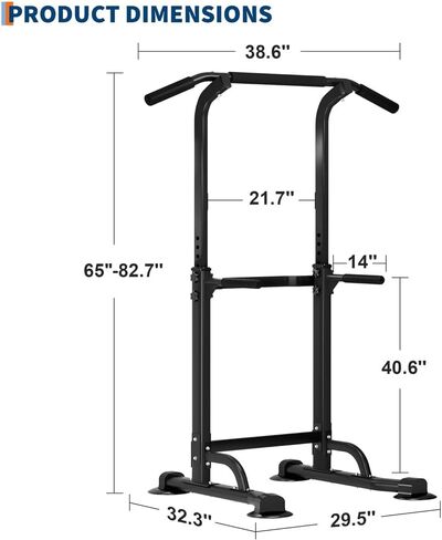 Power Tower Pull Up Bar and Dip Station for Home Gym, Adjustable Pull Up Bar with 300 Lbs Capacity, Free Standing Chin Up Bar for Strength Training, Men Women Teens in Kuwait