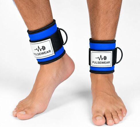 Adjustable Cable Machine Ankle Straps with Neoprene Padding for Glute Kickbacks, Leg Extensions & Hip Training – Blue in Kuwait