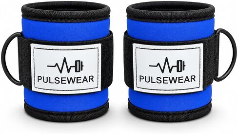 Adjustable Cable Machine Ankle Straps with Neoprene Padding for Glute Kickbacks, Leg Extensions & Hip Training – Blue in Kuwait