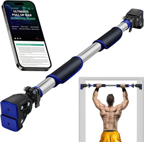 Pull Up Bar for Doorway Chin Up Bar, No Screws Door Frame Width Locking Adjustable 72-97cm (28-38 in) Body Fitness Training Equipment, Strength Training Pull-up Bars for Home Gym, Max Load 440lb in Kuwait