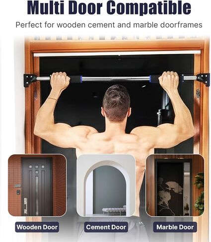 Pull Up Bar for Doorway Chin Up Bar, No Screws Door Frame Width Locking Adjustable 72-97cm (28-38 in) Body Fitness Training Equipment, Strength Training Pull-up Bars for Home Gym, Max Load 440lb in Kuwait