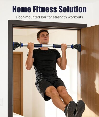 Pull Up Bar for Doorway Chin Up Bar, No Screws Door Frame Width Locking Adjustable 72-97cm (28-38 in) Body Fitness Training Equipment, Strength Training Pull-up Bars for Home Gym, Max Load 440lb in Kuwait