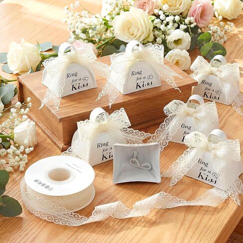 24 Pcs Wedding Cowbells Bulk 3 Inch Ring for a Kiss Cowbells with Handle Ribbon for Bride Groom Church Wedding Reception Decorations Goodies Bags Party Supplies in Saudi Arabia