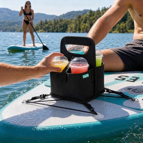 Paddle Board Cooler Paddle Board and Kayak Drink Cup Holder Reusable Insulated Coffee Cup Carrier, 2-in-1 Drink & Phone Holder Essential SUP Accessories for Paddleboarding in Saudi Arabia