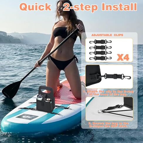 Paddle Board Cooler Paddle Board and Kayak Drink Cup Holder Reusable Insulated Coffee Cup Carrier, 2-in-1 Drink & Phone Holder Essential SUP Accessories for Paddleboarding in Saudi Arabia