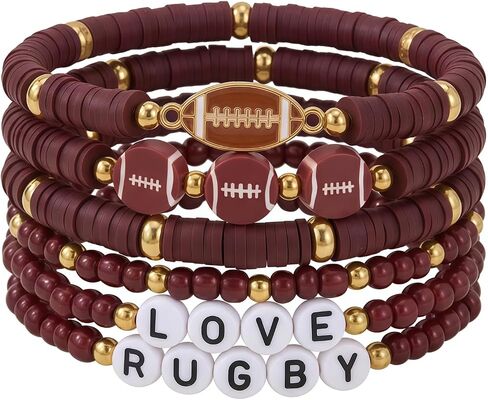 Soccer Bracelets-2026 World Cup Watch Party Favors for Women - Multi-Sport Stretch Beaded Bracelets, 5-6 Pack Set for Moms, Girls & Team Fans, Game Day Accessories in Kuwait