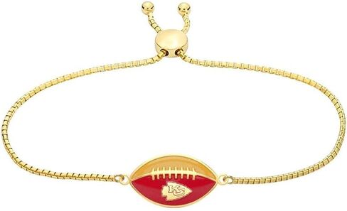 PicturesOnGold.com سوار Kansas City Chiefs مرخص رسميًا، من الفولاذ المقاوم للصدأ الفاخر، مطلي بالذهب الفاخر in Kuwait