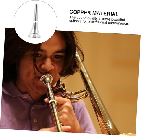 YARNOW Silver Plated Brass Horn Mouth Replacement French Horn Accessory Practical Mouthpiece 2.55X0.98X0.98 Inch for Students and Professionals in Kuwait