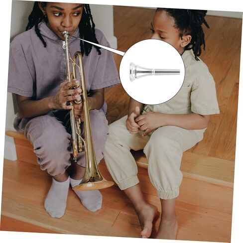 YARNOW Silver Plated Brass Horn Mouth Replacement French Horn Accessory Practical Mouthpiece 2.55X0.98X0.98 Inch for Students and Professionals in Kuwait