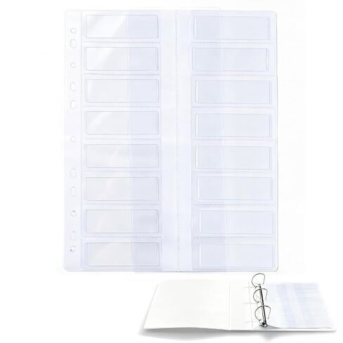 Sabary 10 Pack Microscope Slide Holder Pages for 3 Ring Binder, Holds 160 Standard 25 x 75 mm Glass Slides, Clear Slide Storage Sheets for Lab, School, Research, Specimen Collection Organizer in Kuwait